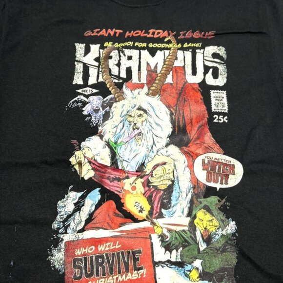 Krampus "Who Will Survive Christmas?" Adult Medium NOS T-Shirt - Picture 2 of 6